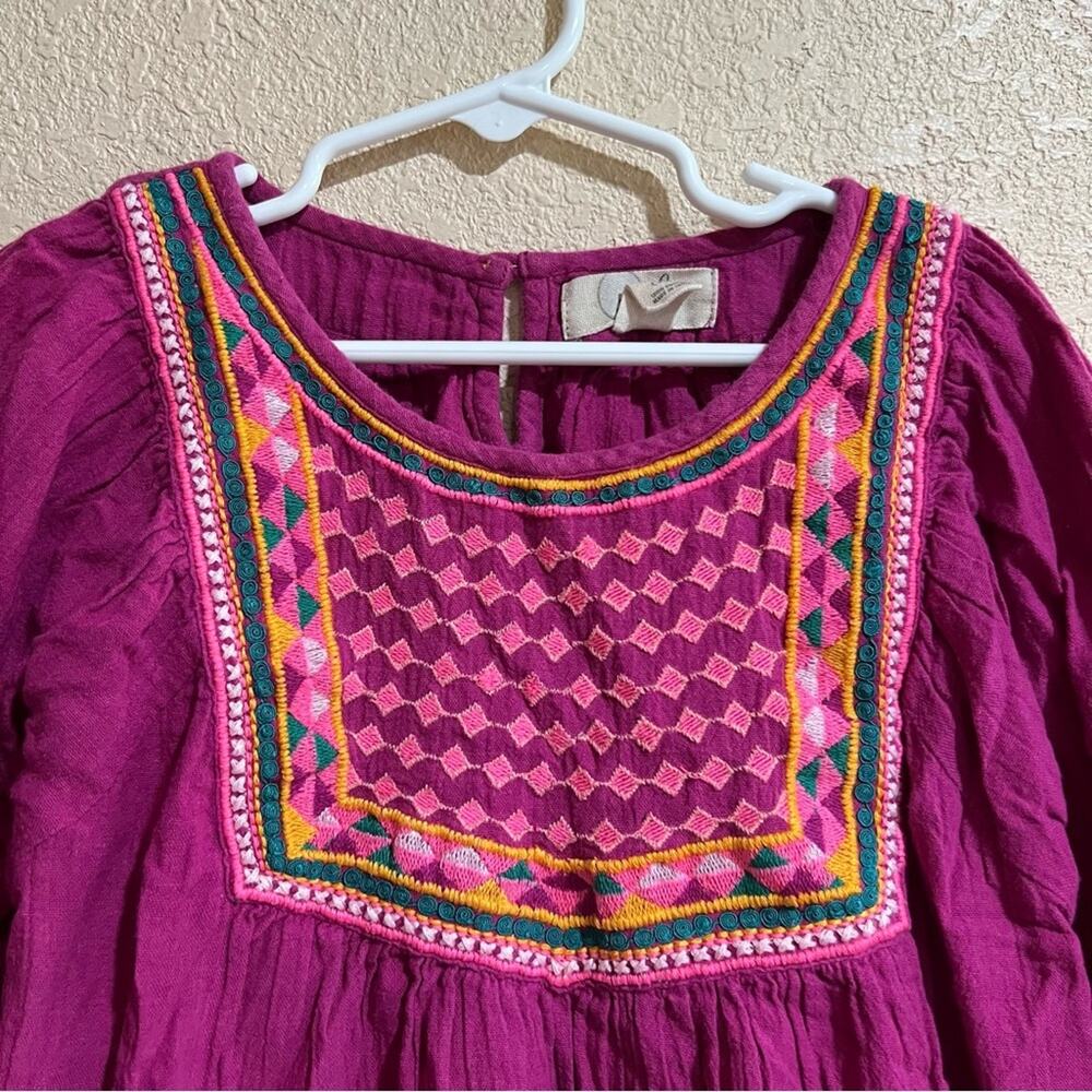 Peek pink bohemian embroidered dress - Picture 3 of 6